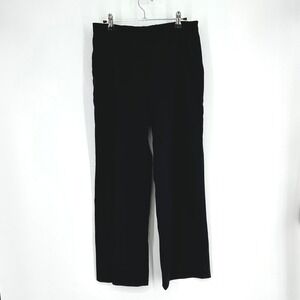 MaxMara Black Virgin Wool Blend Wide Leg Trousers Pants Made in Italy 46‎ US 12